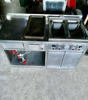 Linie Gătit Profesională DOLESCHAL (Austria) - Plită + Friteuză Dublă - Inox