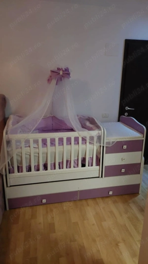 Pătuț pt fetițe de se transformă în pat