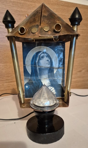 Candelă electrică metalică de masă 