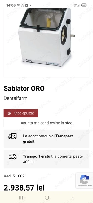 Sablator laborator tehnică dentară bijutier etc