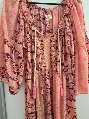 Rochie lunga material indian - imagine 3