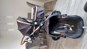 Carucior 3in1, Belecoo, 0-36 luni, landou, suspensii, scoica, negru