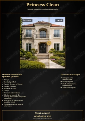 Clean Princess power jet spălare sub presiune HALE  ACOPERISURI FAȚADE PAVAJE GARDURI