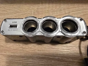 Priza tripla auto cu usb. - imagine 4