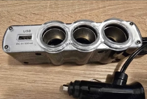 Priza tripla auto cu usb. - imagine 3