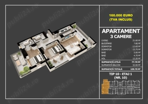 Apartament 3 camere 110 mp | Nou | Finalizare 2026 | Popești Leordeni