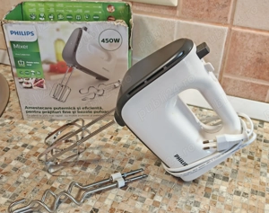 Mixer de mana Philips Viva Collection HR3740, 450 W, 5 viteze + Turbo