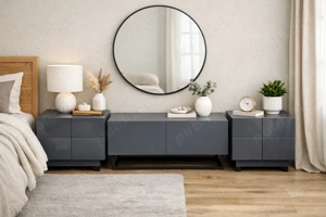 Comoda TV 1,20 m din MDF si suport metalic; Mic dulap pentru living - imagine 5