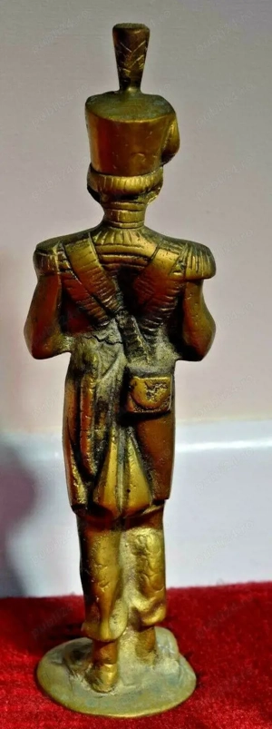 Soldat cu flinta Napoleon vintage alama bronz masiv - imagine 4