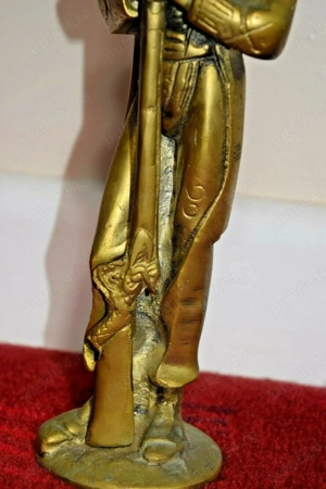 Soldat cu flinta Napoleon vintage alama bronz masiv - imagine 2