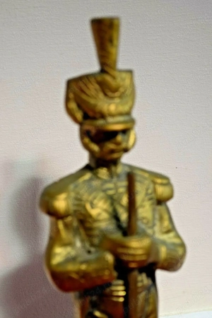 Soldat Napoleon cu flinta vintage alama bronz masiv
