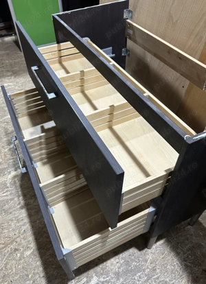 Masca de chiuveta; Masca din Lemn cu 2 sertare; Suport chiuveta - imagine 4