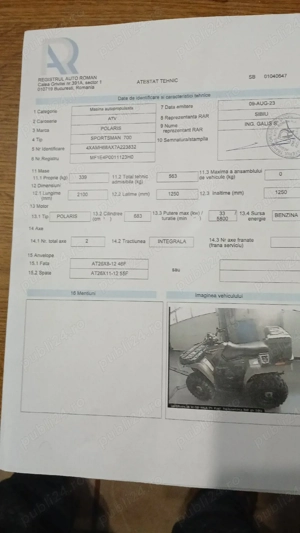 vind atv Polaris sportsman 700 an 2008 pret 3900 euro - imagine 4