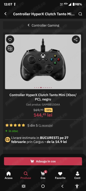 Controller HyperX Tanto Mini (Android, Xbox Pc) - imagine 2