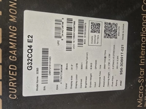 Monitor Gaming LED, MSI VA, 31.5" WQHD, Curved 1500R, 170 Hz,1 ms