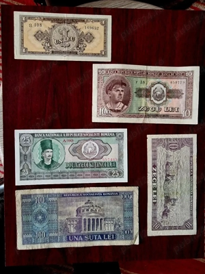 lot de 5 bancnote vechi romanesti 