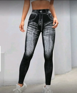 Colanți de yoga sau gym, cu talie înaltă, culoare denim, marime S M