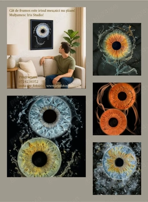 Fotografie si tablou de iris.