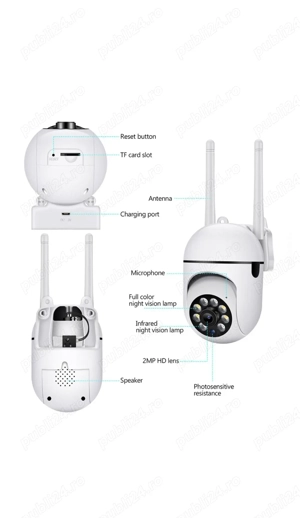 2 Buc Camere Wifi  1080  2,4 ghz - imagine 4