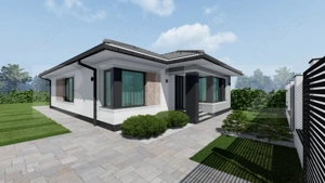 Casa individuala Santandrei cu placa de beton si gard imprejmuire la cheie - imagine 2