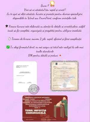 Realizare proiecte, atestate, prezentari Word ,PowerPoint