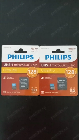 Carduri memorie Philips 128 GB micro SD noi sigilate - imagine 2