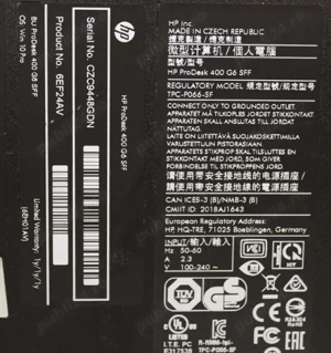 HP ProDesk 400 G6 SFF i5 - imagine 4