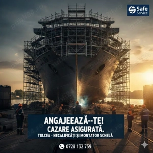 Angajam Tulcea baieti. Cazare,masa,