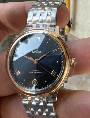 Omega De Ville Prestige Ladies 34 mm Rose Gold Blue Dial VSF A8800