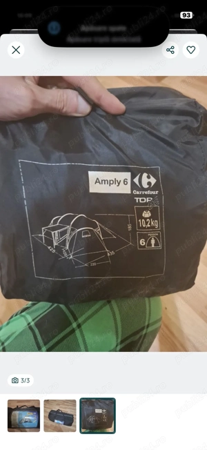 Vand cort de 6 persoane, 3 camere nou