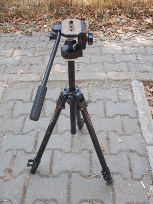 Trepied tripod foto Manfrotto 290B  + fluid head 128LP - imagine 2