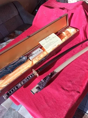 Katana Otel DAMASC 8000 straturi calita, sabie Reala Samurai,Rara,o piesa deosebita de LUX - imagine 3