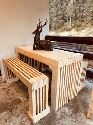 Masa plus 2 banci lemn