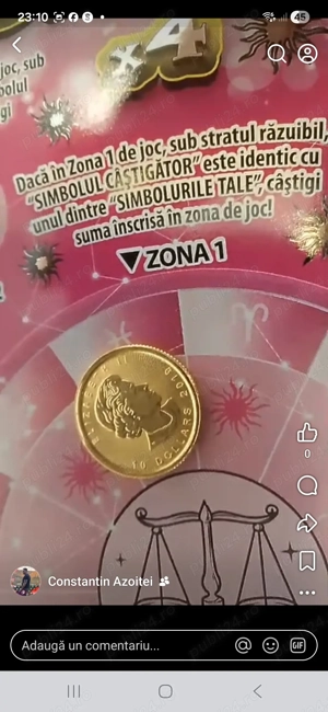 Moneda aur 24k ,8gr  - imagine 2