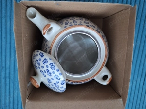 Ceainic ceramica NOU 800 ml cu infuzor si maner - imagine 4