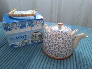 Ceainic ceramica NOU 800 ml cu infuzor si maner - imagine 2