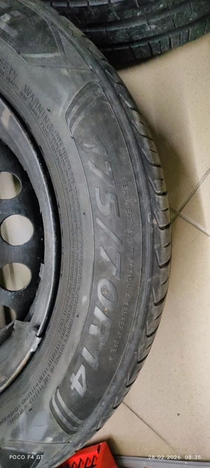 Set 4 jante tabla cu anvelope + anvelopa noua( 175/70/14) - imagine 2