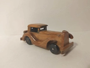 Machetă Mașină Lemn - Jucărie Vintage   Obiect Decor Handmade Colecție