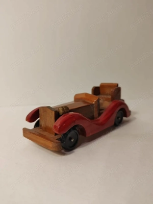 Machetă Mașină Lemn - Jucărie Vintage   Obiect Decor Handmade Colecție