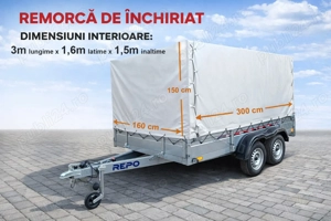 Remorca de inchiriat 750kg categoria B inchiriez remorcuta