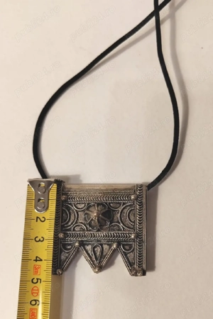 Amuletă talisman din metal Tuareg: Pandantiv etnic de tip filigran berber - imagine 5