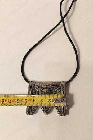 Amuletă talisman din metal Tuareg: Pandantiv etnic de tip filigran berber - imagine 4