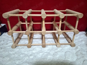 Suport rastel natur 12 sticle vin bere whiskey, terasă bar restaurant