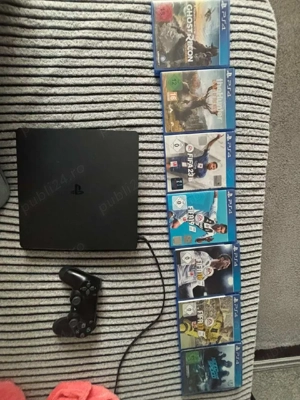 PlayStation 4 Slim cu o maneta si 7 jocuri