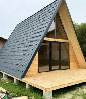 Vând și produc căsuțe din lemn și cabane din lemn predate în următoarele stadi la gata , la ros, la  - imagine 2