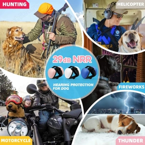 Căști antifonice pentru câini derYEP DHP03   Protecție auditivă 29 dB NRR, mărimea S, roz - imagine 4