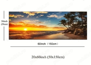 Tablou Exotic Apus Soare Caraibe Pânză Canvas 150cm - imagine 3