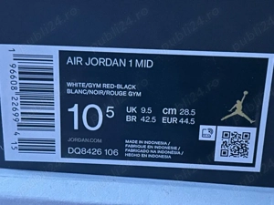 Air Jordan 1 mid GYM RED 44.5