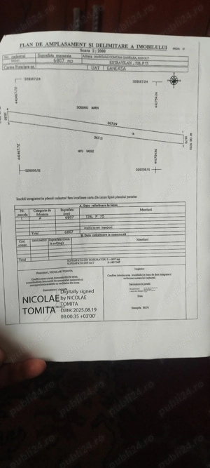 Vând teren arabil extravilan in comuna Găneasa jud ,Olt