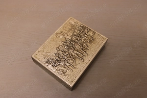 Cutie vintage de colecție - Basorelief  Rondul de Noapte  (Rembrandt), interior lemn